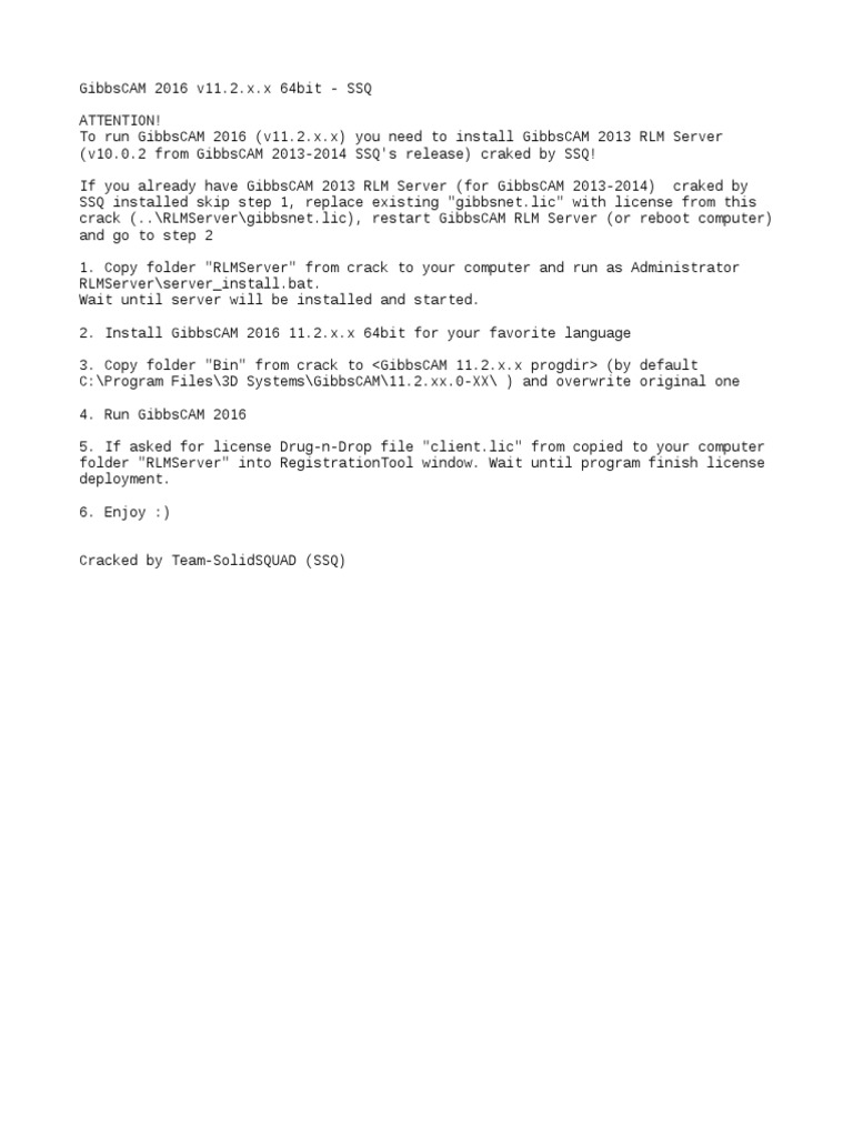 How To Install Gibbscam Crack