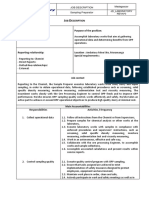OB Escription: Job Description Madagascar Sampling Preparator JD - Laboratory REVN°0