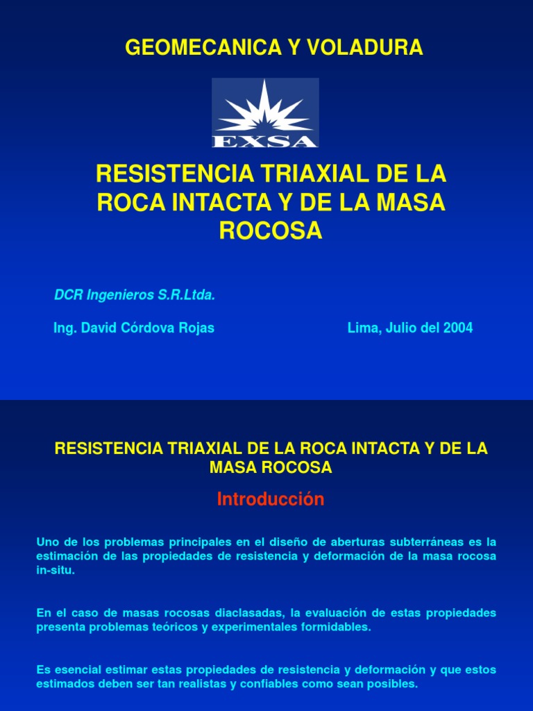 Capitulo - 4 Resistencia Masa Rocosa | PDF | Roca (geología) | Falla ...