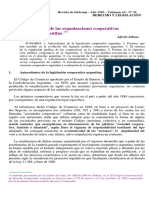 El régimen jurídico de las organizaciones cooperativas en la República Argentina