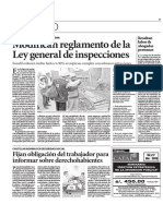 Modifican Reglamento de La Ley General de Inspecciones