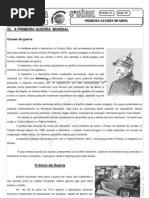 História - Pré-Vestibular Impacto - Primeira Guerra Mundial