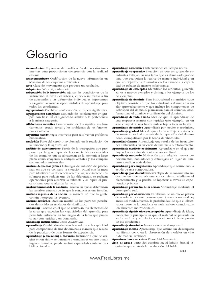 Glosario Teorias_del Aprendizaje Dale h Schunk Cerebro