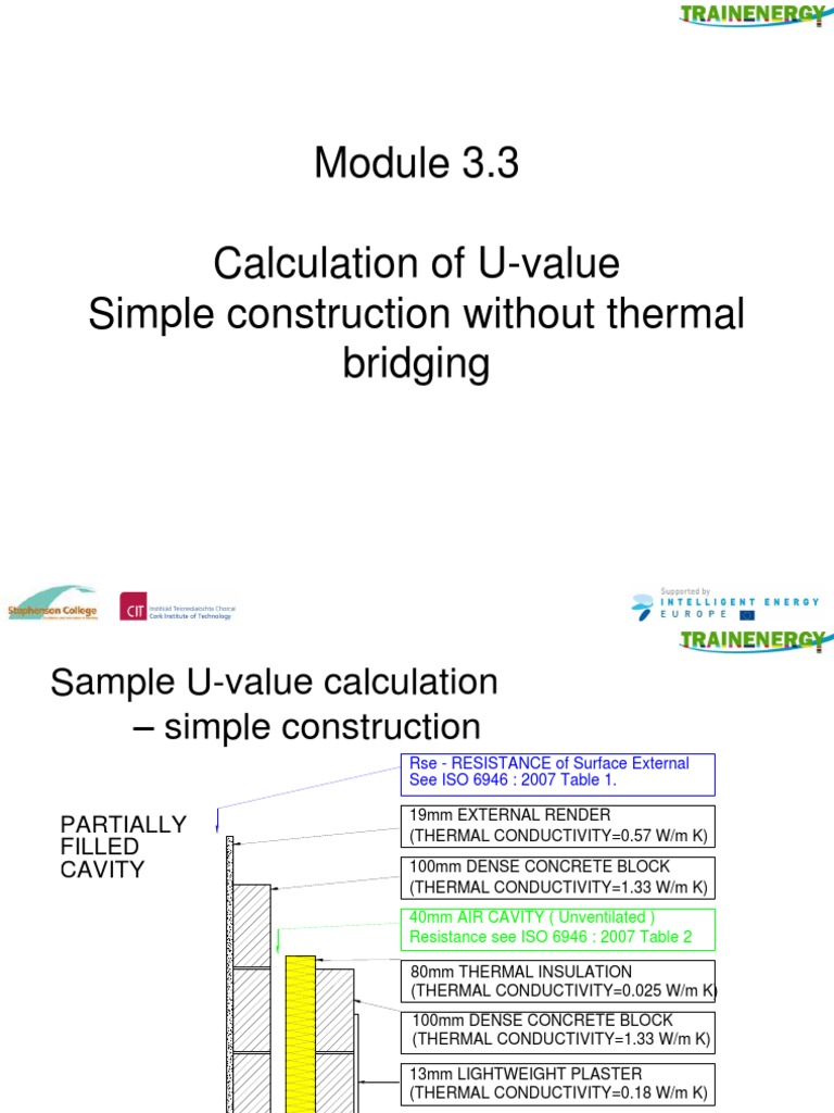 Calculation of U Value Simple Construction PDF Building Technology