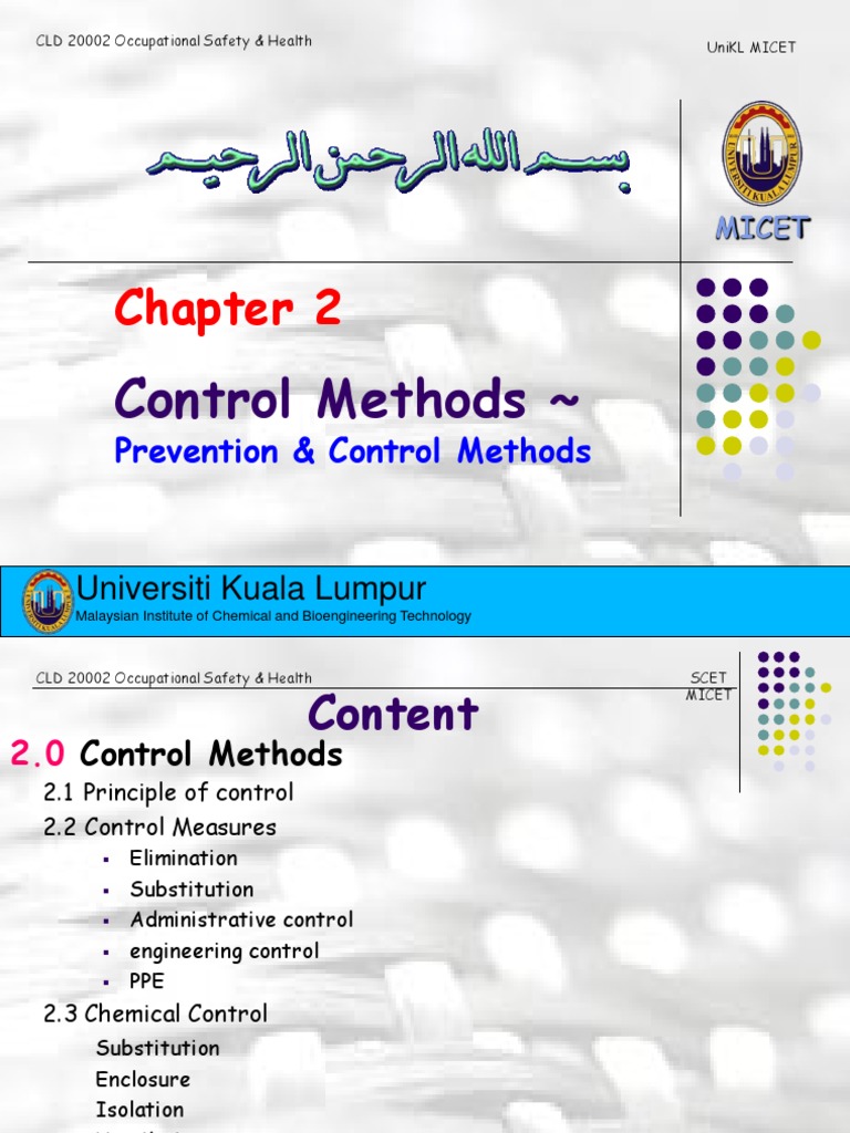 Occupational Safety Control Methods Guide | PDF | Occupational Safety ...