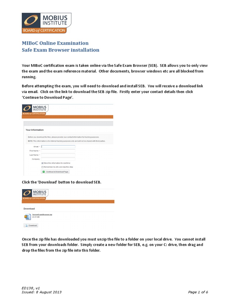 ED138 - Safe Exam Browser Installation | Login | Computer File