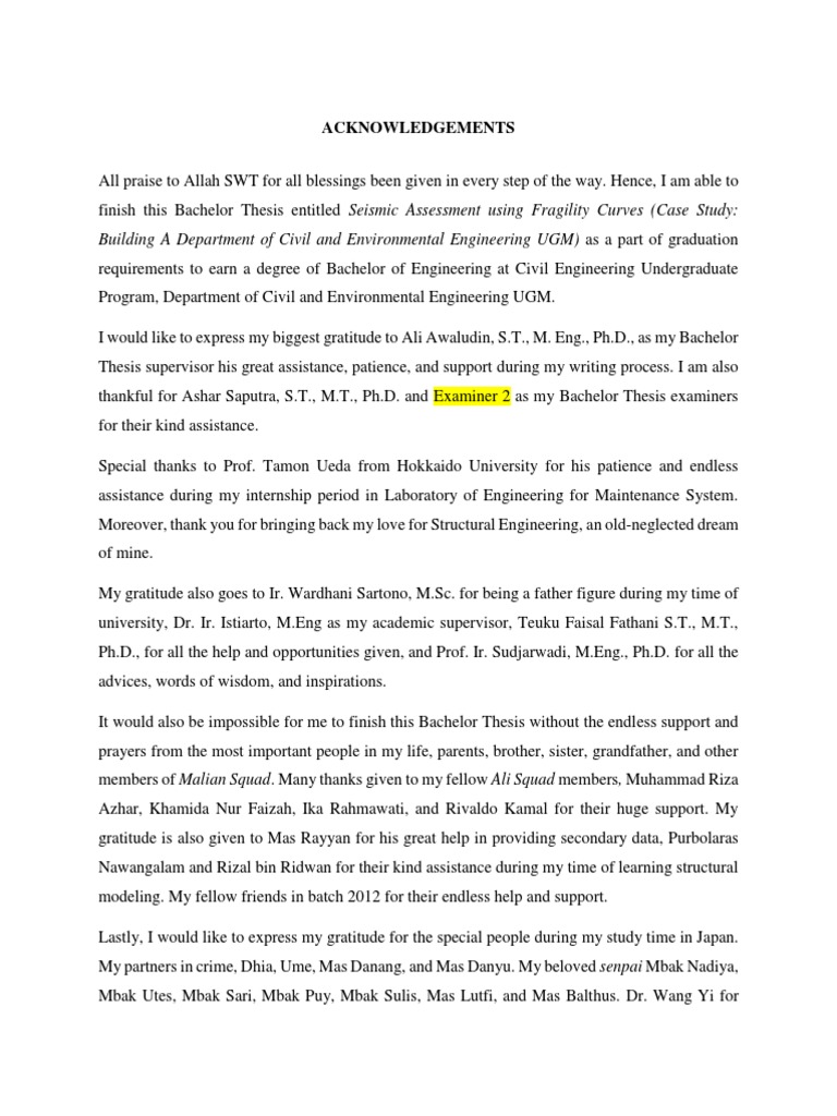 Acknowledgements | Download Free PDF | Doctor Of Philosophy | Thesis