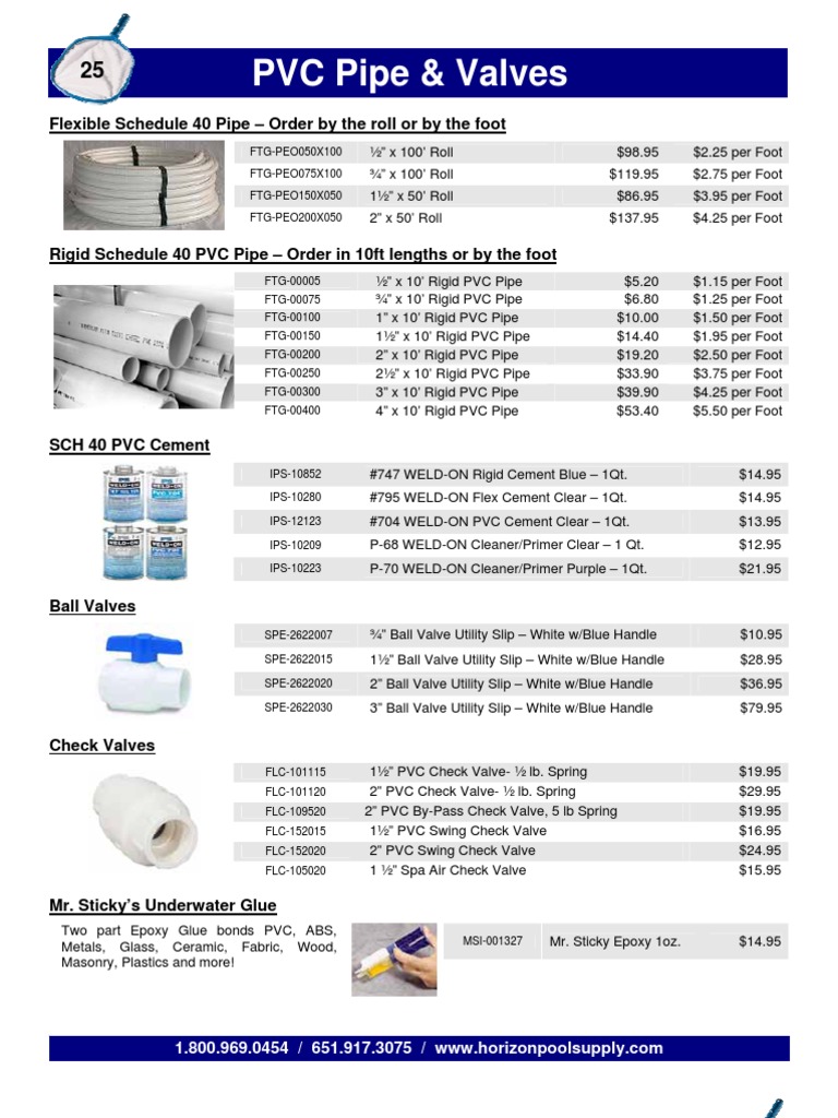 PVC Pipe, Valves & Fittings Pricing Guide | PDF