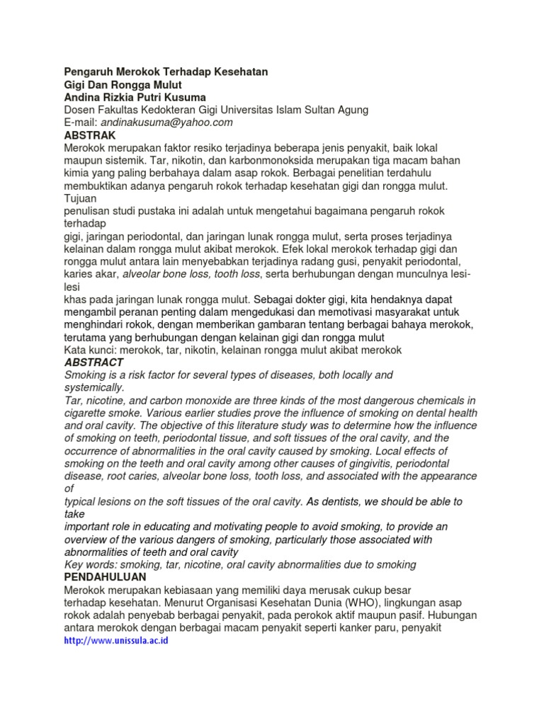  Pengaruh  Merokok Terhadap  Kesehatan 