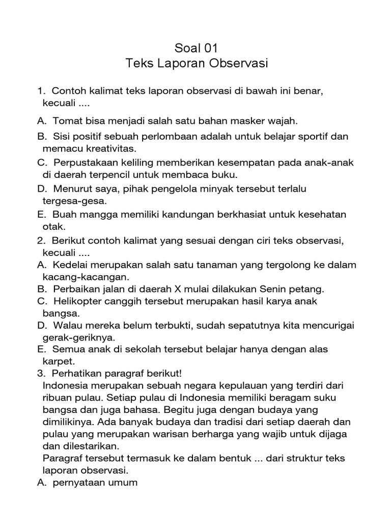 Contoh Teks Laporan Hasil Observasi Tentang Tempat Wisata - Berbagai Teks Penting