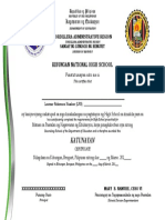 Grade 10 Certificate of Completion