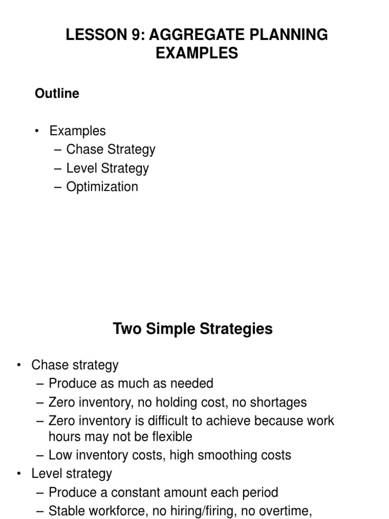 Aggregate Planning Strategies Explained | PDF | Overtime | Layoff