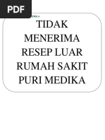 Tidak Menerima Resep Dr Luar