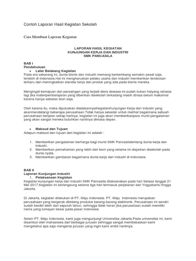 Get Contoh Laporan Kegiatan Komite Madrasah Doc Images