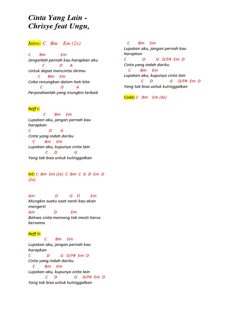 Chord Lagu Lagu Struktur Lagu Bentuk Lagu