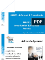 0034M - Informasi & Proses Bisnis: Week 1 Introduction & Business Process