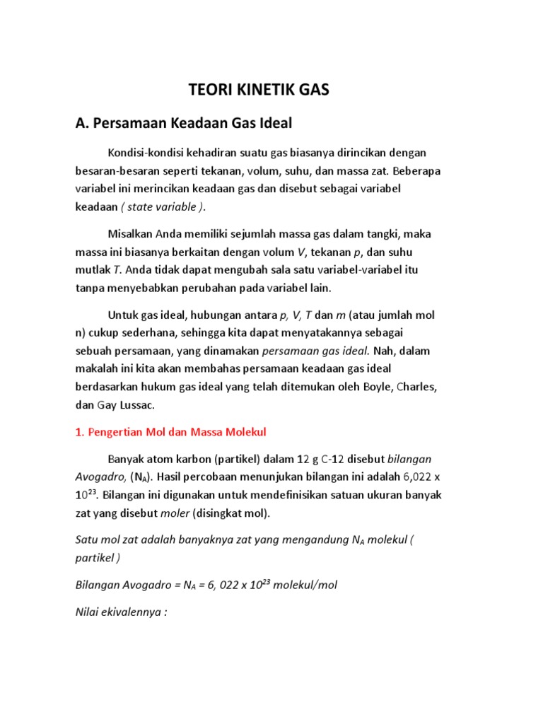 Fisika Teori Kinetik Gas