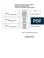 Jadwal Validasi