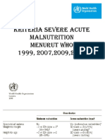 Kriteria Severe Acute Malnutrition