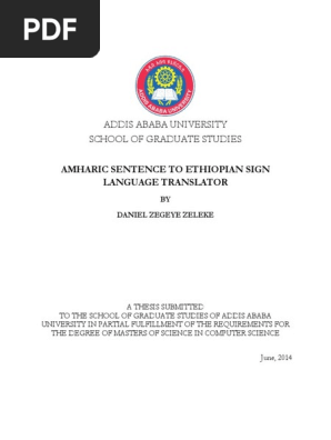 AMHARIC SENTENCE TO ETHIOPIAN SIGN LANGUAGE TRANSLATOR