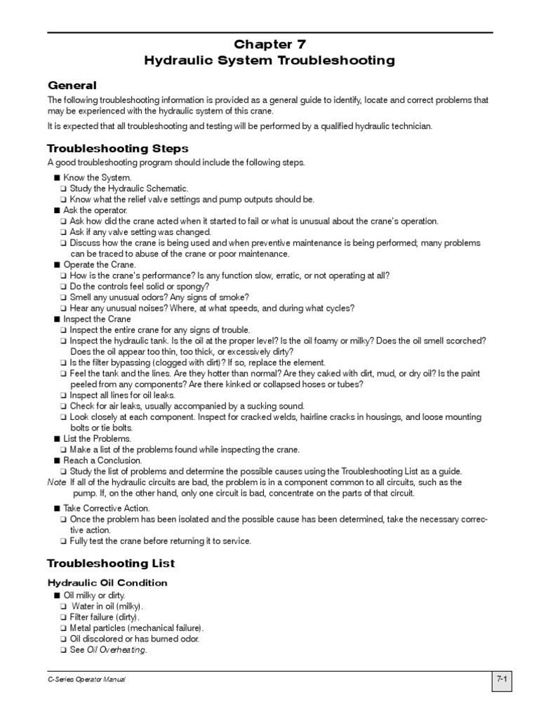 Hydraulic System Troubleshooting Guide | PDF | Pump | Leak