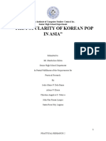 "The Popularity of Korean Pop in Asia": Asian Institute of Computer Studies-Central Inc. Senior High School Department