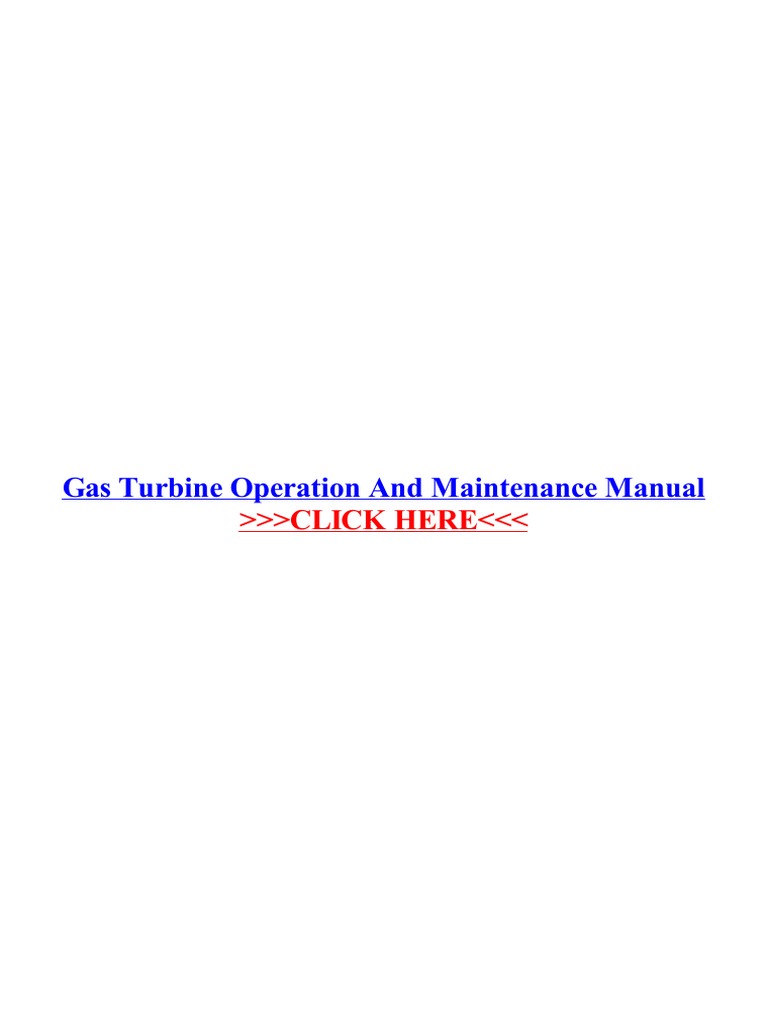 Ge Frame 6 Gas Turbine Manual