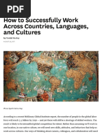 How to Successfully Work Across Countries, Languages, And Cultures