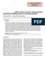 A Study On The Quality of Sliver and Noil Using Backward and Forward Feeding System of Combing Machine