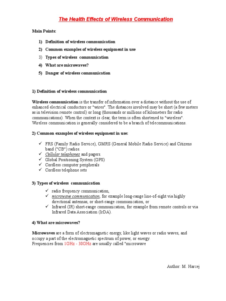The Health Effects of Wireless Communication | PDF | Wireless | Microwave