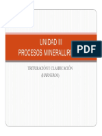 Trituración y clasificación en procesos mineralúrgicos