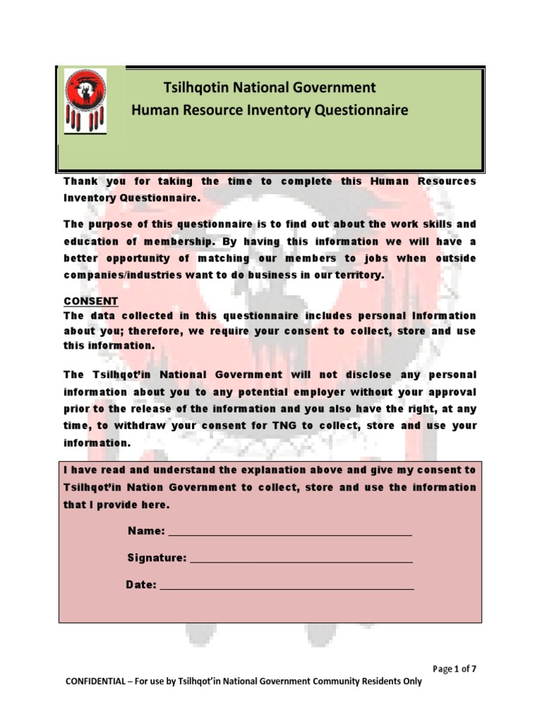 Resource Inventory Form | PDF | Employment | Business