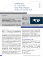 Effect of Ketofol On Pain and Complication After Caesarean Delivery Under Spinal Anaesthesia: A Randomized Double-Blind Clinical Trial