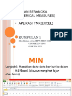 Ukuran Berangka (Numerical Measures) - Aplikasi TMK (Excel) : Kumpulan 1