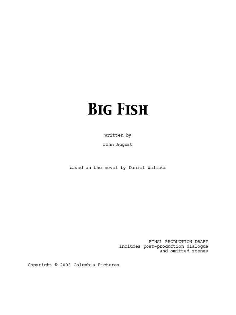 Big Fish: Written by John August | PDF