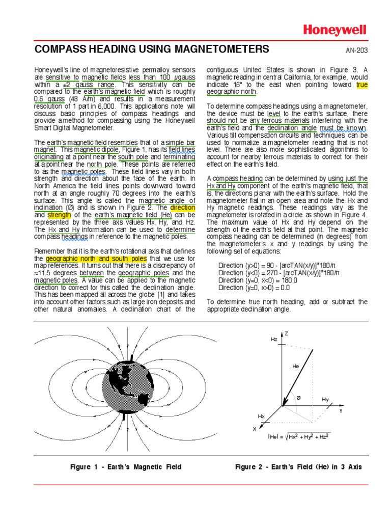 AN203 Compass Heading Using Magnetometers Circuit Diagram