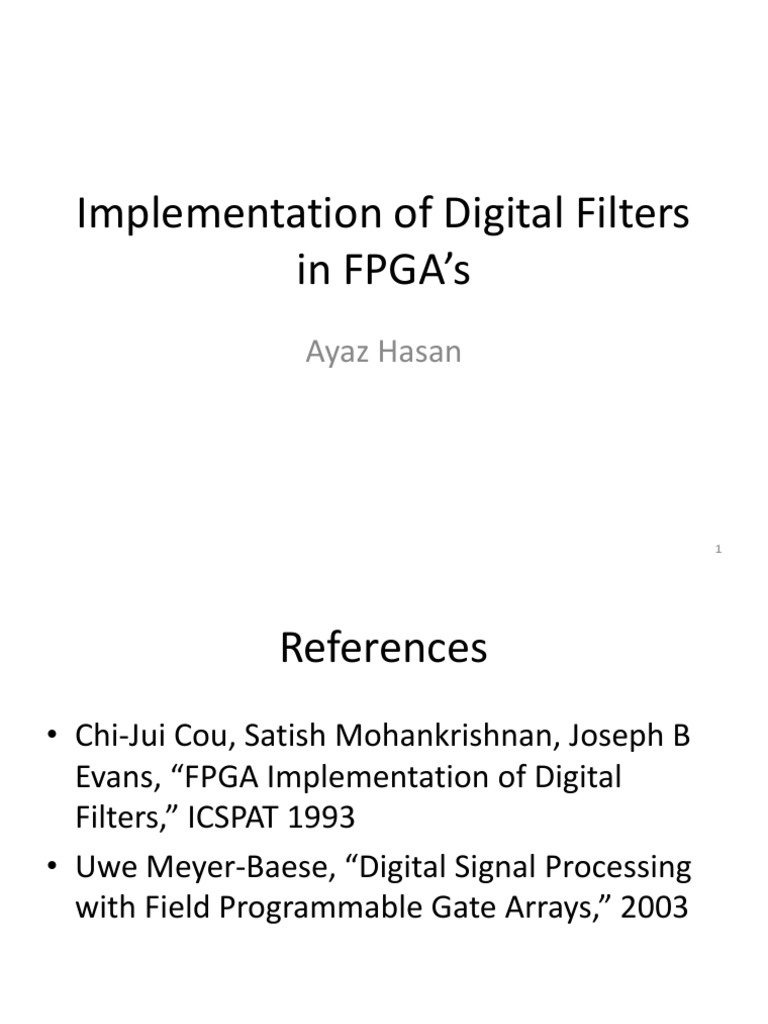 FPGA-Based Digital Filter Implementation | PDF | Field Programmable ...