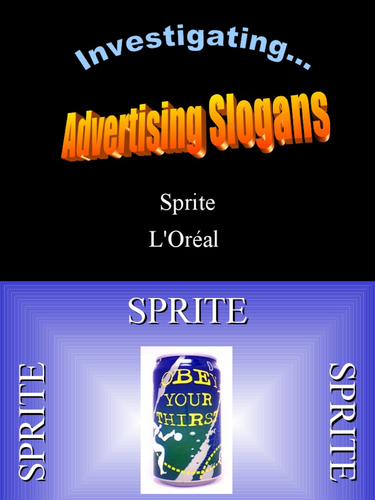 Sprite and L'Oréal Slogan Analysis | PDF | Cooking, Food & Wine ...
