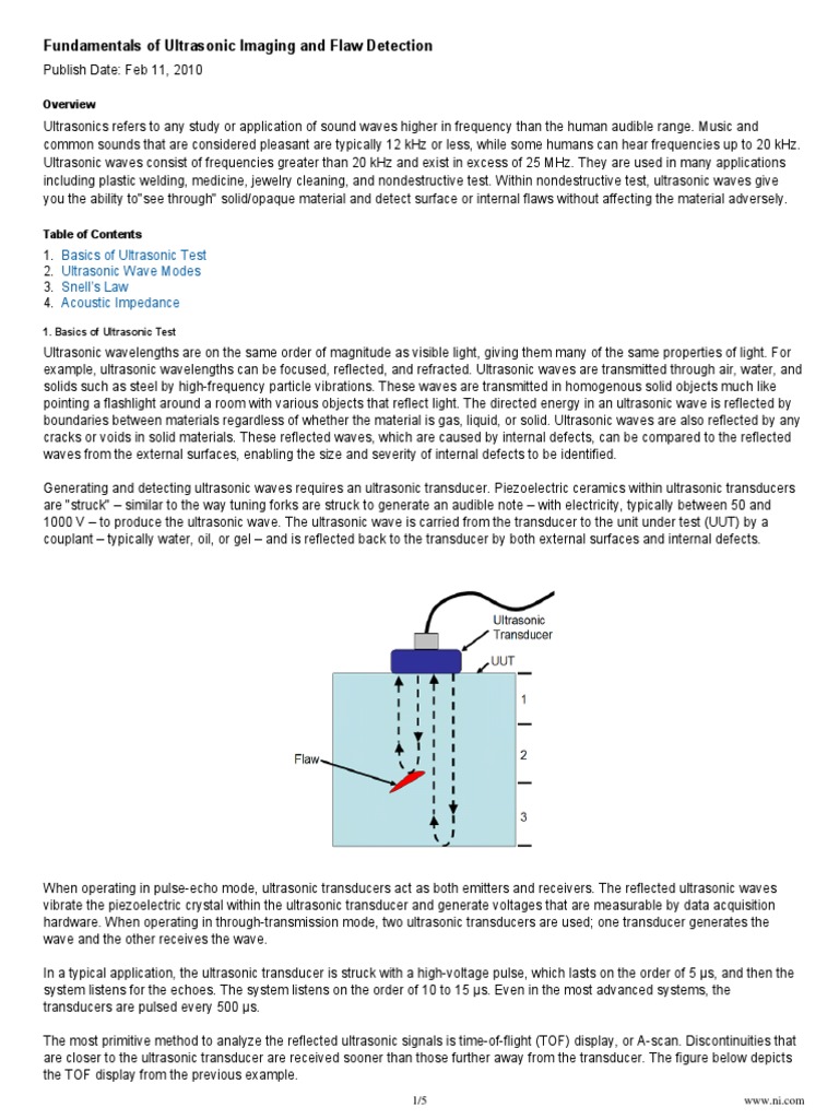 Ultrasonic Imaging and Flaw Detection Guide | PDF | Ultrasound | Refraction