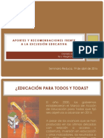 Daniela Eroles Aportes y Recomendaciones Frente A La Exclusion Educativa. 19 de Abril