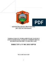 Directiva N° 001-2015 Viáticos