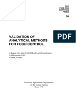 Fao Food Analytical Methods Validation