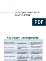 Important Changes Proposed in MMDR-2010