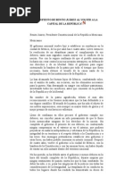 Manifiesto de Benito Juárez al volver a la capital de la Rep