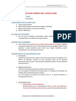 Business Plan Format (Inc. Cover Page)