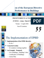 Implementation of The European Directive On Energy Performance in Buildings