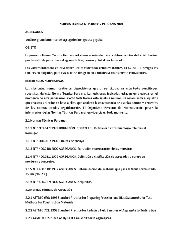 Norma Técnica NTP | PDF | Movimiento (física) | Masa