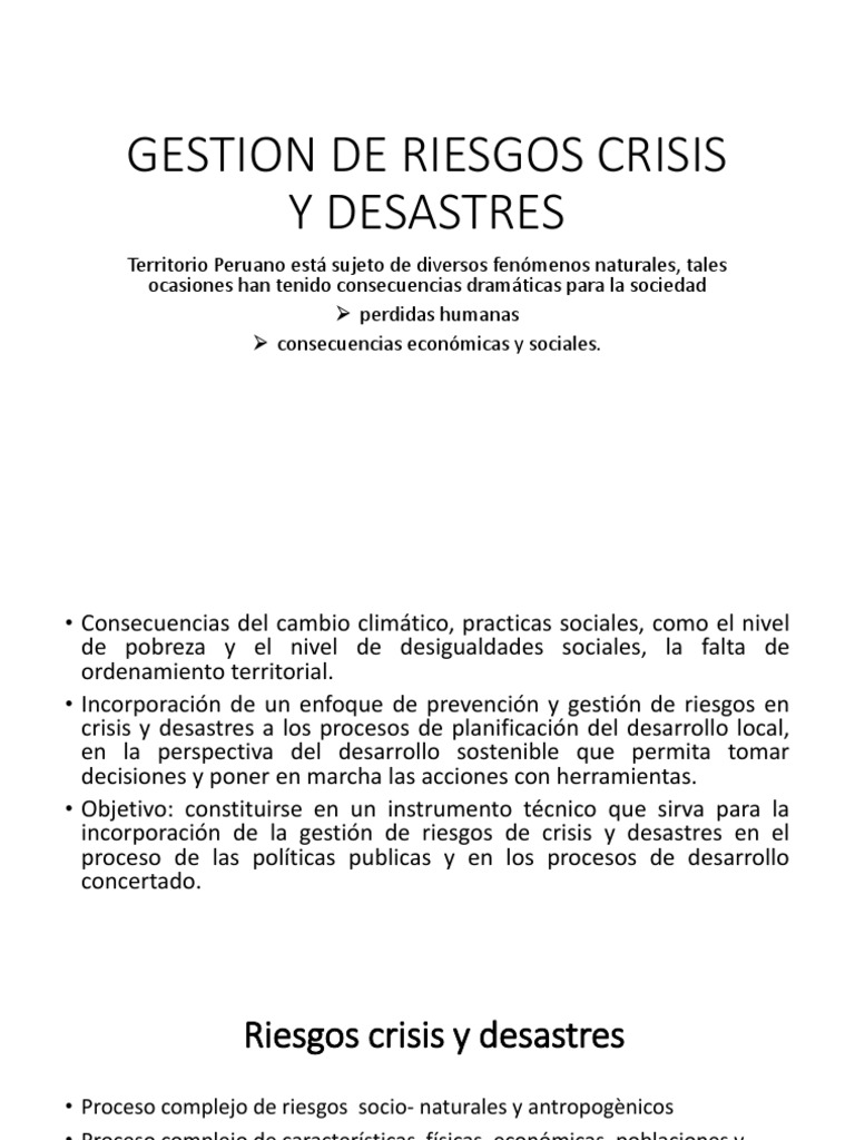 Gestión de Riesgos en Crisis y Desastres | PDF | Vulnerabilidad | Sociedad