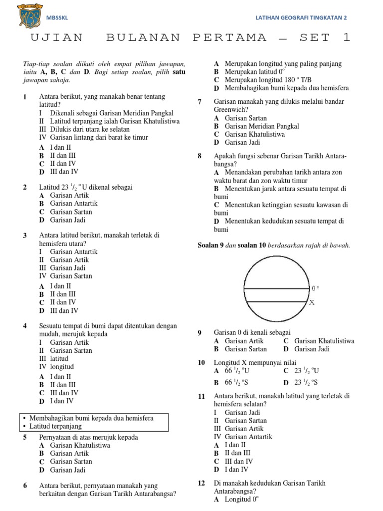 Latihan Geografi Tingkatan 2 PDF