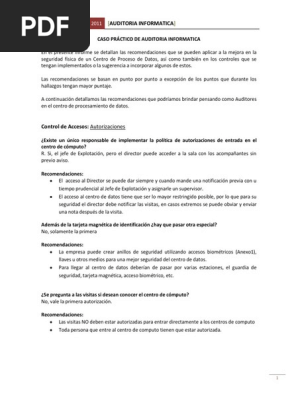 caso practico de auditoria informatica pdf scribd